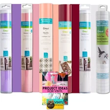 Cricut Premium Vinyl Rolls (5) and Transfer Tape Bundle-  Groovy Love