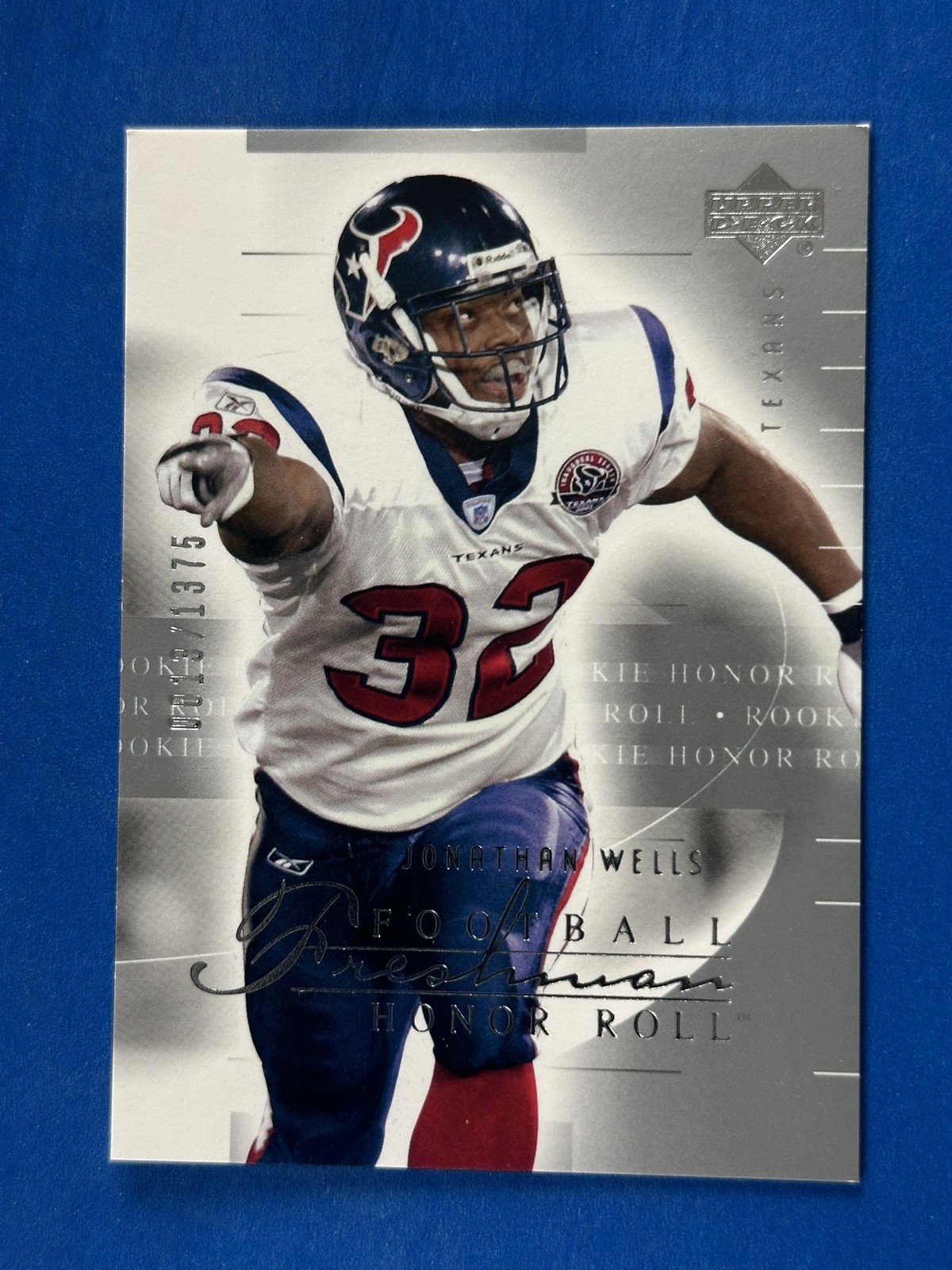 2002 Upper Deck Honor Roll #136 Jonathan Wells Houston Texans #/1375