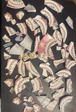 Lady Carlisle Vintage Broken Bone China Jewelry Mosaic Pieces Lot 4