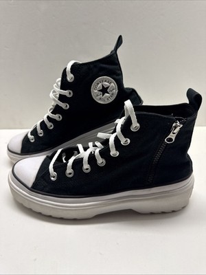 CONVERSE CHUCK TAYLOR ALL STAR LUGGED LIFT HITOP SNEAKER Sz7 Blk/ White A03011C