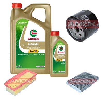KAMOKA Inspektionspaket Castrol EDGE Titanium FST 5W-30 6L für Dacia Lodgy 1.5