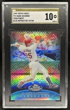 1999 Topps Finest Mark McGwire Team Blue Refractor #/150 SGC 10 GOLD PRISTINE
