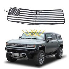 for Hummer EV Accessories Windshield Sun Shade American Flag Foldable