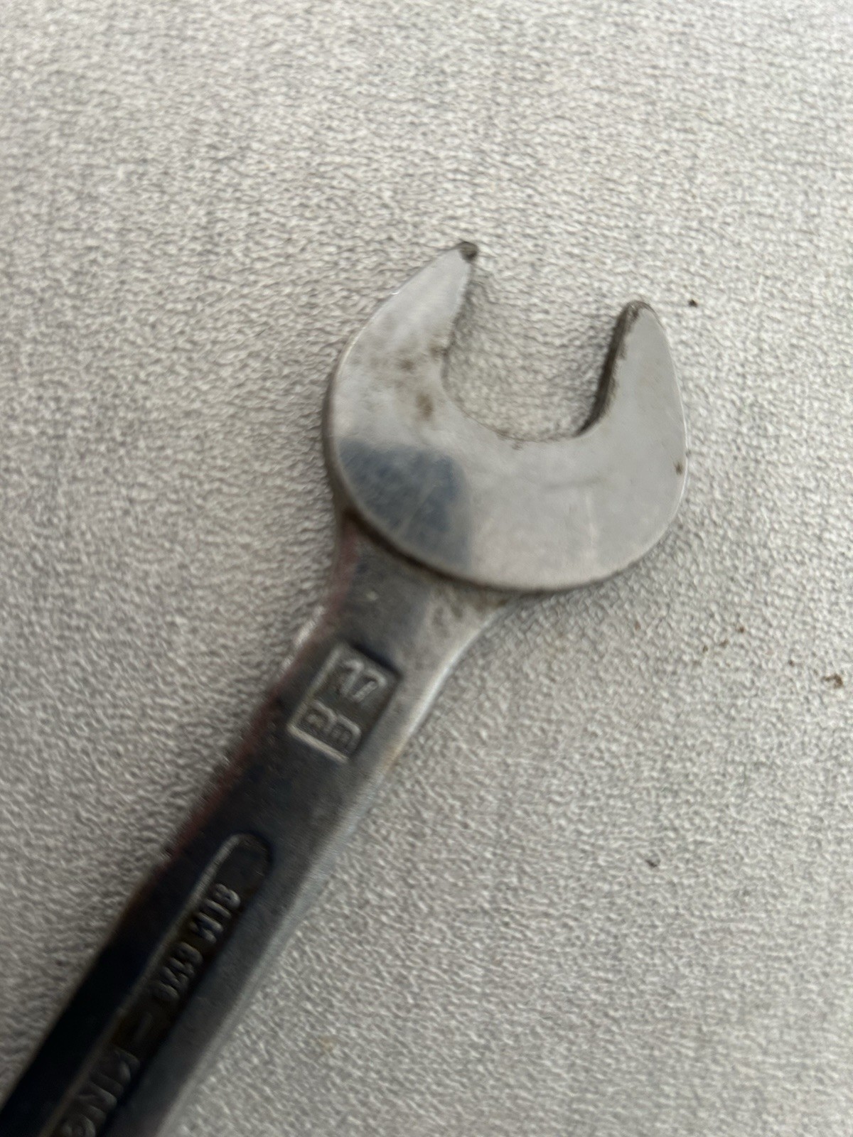 Vintage metric 17mm/18mm open-ended spanner by famous maker KING DICK