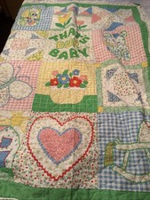Vtg Handmade Baby Quilt