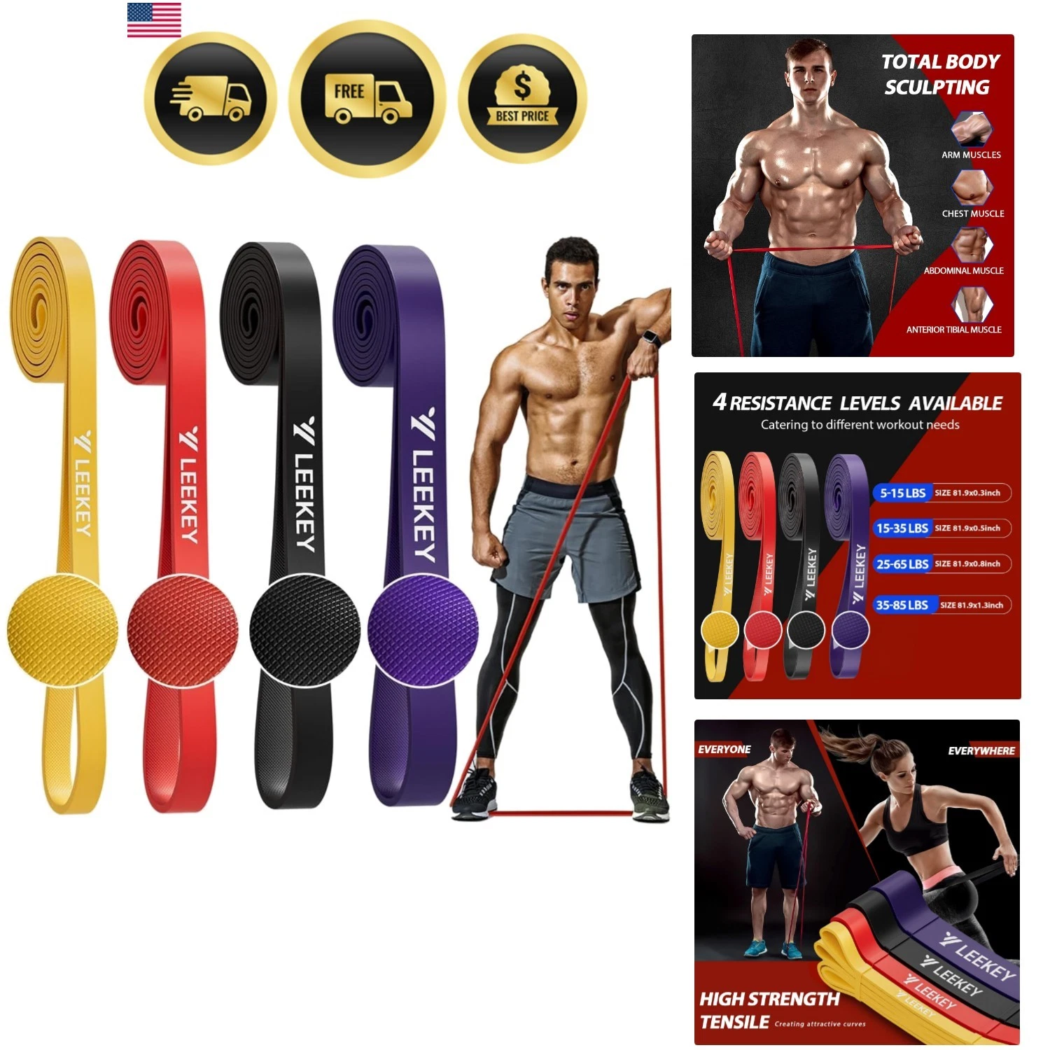 Resistance Bands, Exercise Bands,Pull Up Assist Bands - Bands for Working Out...