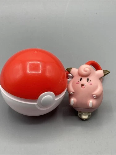 1999 Burger King Pokemon Clefairy Spinner Figure Nintendo Toy Pokeball Case