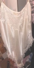 Victoria's Secret Gold Label Satin Lace Bodysuit Vintage, Medium, High Cut