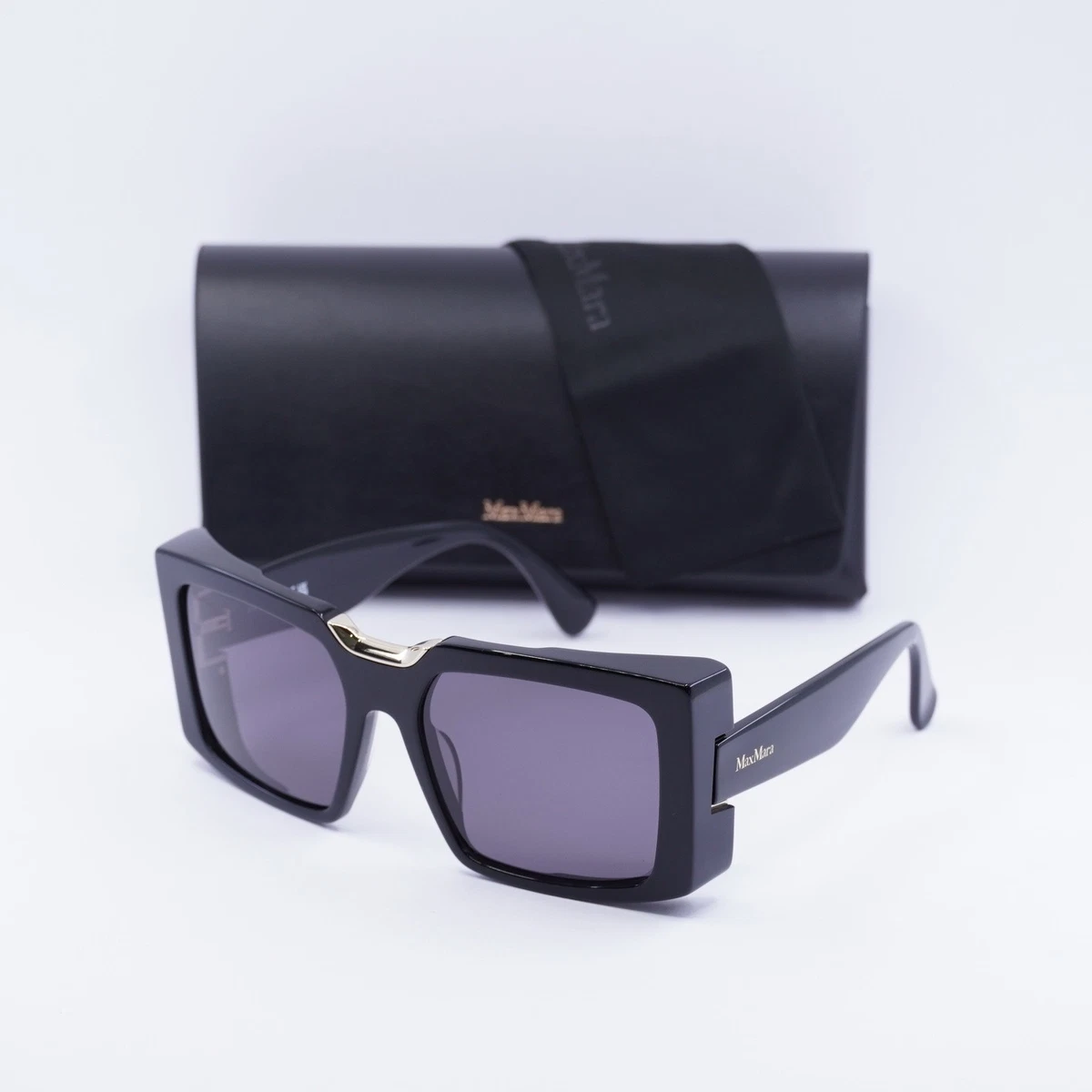 Max Mara 54mm Square Sunglasses Shiny Black / Smoke Max Mara MM0042 05B Black/Smoke Gradient 56-16-140  main image 3