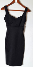 Bershka Size XS Form Fitting Little Black Dress Sleeveless Short Black Satiny