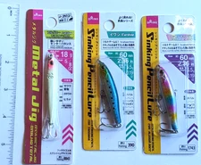 DAISO Japan Fishing Metal Jig & Sinking Pencil Lure [Lot of 3] Ships from the US