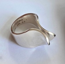 vintage Andreas Mikkelsen Ring Heavy Modernist Sterling Silver Georg Jensen 69 L