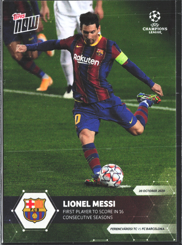 Lionel Messi Soccer Card 2020 Topps Now Short Print Only 1,377 Made Barcelona 