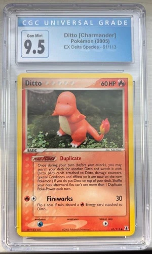 CGC 9.5 GEM MINT Ditto [Charmander] 2005 EX Delta Species 37/113 Pokemon Card