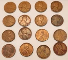Lot of 16 1920-1941 Lincoln Wheat Cent Pennies