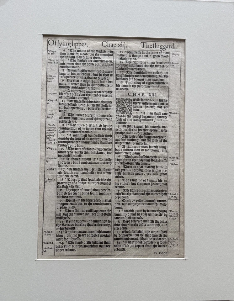 King James Bible Leaf, first edition printing, London, 1611 - Image 3 of 4