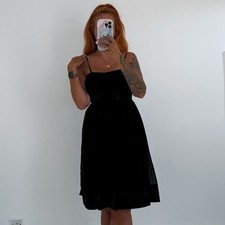 Ladies New Look Black Strappy / Strapless Knee Length Evening Party Dress Size 8