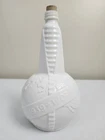 1939 New York World’s Fair Milk Glass Globe Decanter w/ Cork Stopper 9" VTG