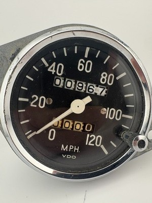 Motorcycle Dirt Bike Speedometer/VDO Gauge- Made In Germany 0-120 MPH 967 Miles
