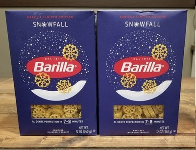 Barilla Snowfall Pasta Limited Edition 12 oz Lot of 2 Christmas Holiday Party  