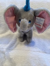 VINTAGE Disney Dumbo Plush 7in Gray with Pink Ears Animated Film Classic NWT 07
