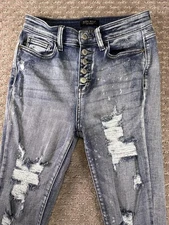 Judy Blue Jeans Womens 5/27 Skinny Fit Button Fly Distressed JB82311LT-CO