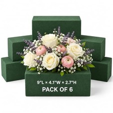 Wet Floral Foam Blocks for Fresh Flowers - 6 PCS Styrofoam Block, Each 9" L ...