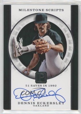 2016 Panini Pantheon Milestone Scripts 49/99 Dennis Eckersley Auto HOF v1x