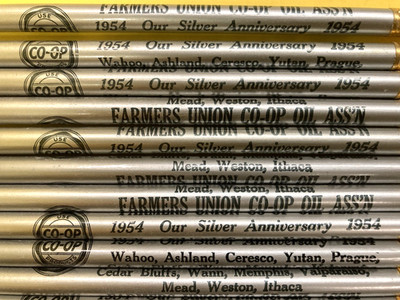 VINTAGE 1954 FARMERS UNION C0-OP OIL ASS'N-FEED-25th ANNIVERSITY PENCIL-NEBRASKA