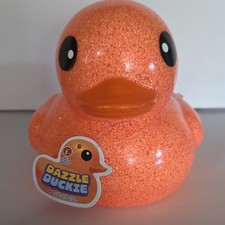 NEW Large Dazzle Duckie Orange Glitter Rubber Duck Toy With Tag
