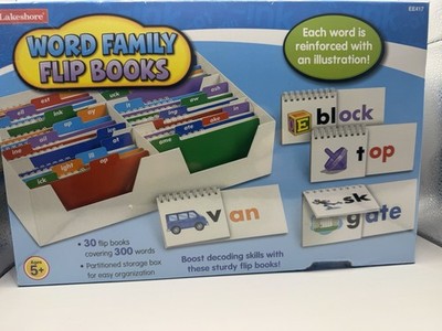 Lakeshore Word Family Flip Books NEW Sealed Phonics Reading 30 Books Homeschool