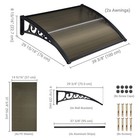 Aplus 2Pcs 39X29" Window Awning Door Canopy Cover UV30+ Rain Patio Outdoor Brown — photo 8