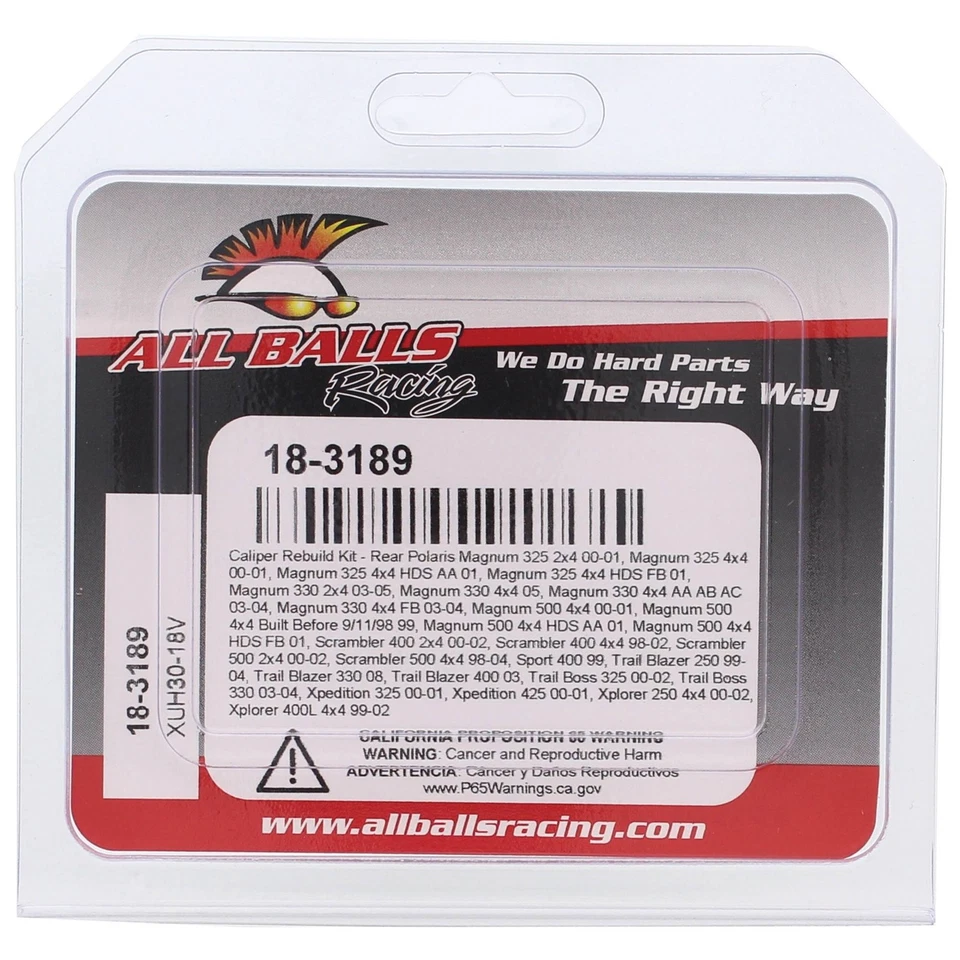 New All Balls Rear Caliper Rebuild Kit 18-3189 for Polaris Magnum 325 2x4 00-01 Foto 4 de 4