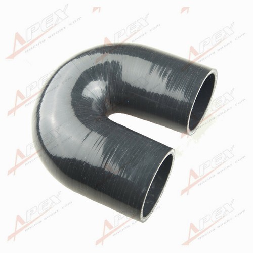US STOCK 2.5" 3 Ply 180 Degree Turbo Silicone Coupler Hose Pipe Black - Picture 3 of 6
