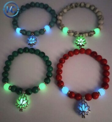 Chakra Bracelet,Luminous Glow in The Dark Lotus Flower   BUY 2 Get 1  Free