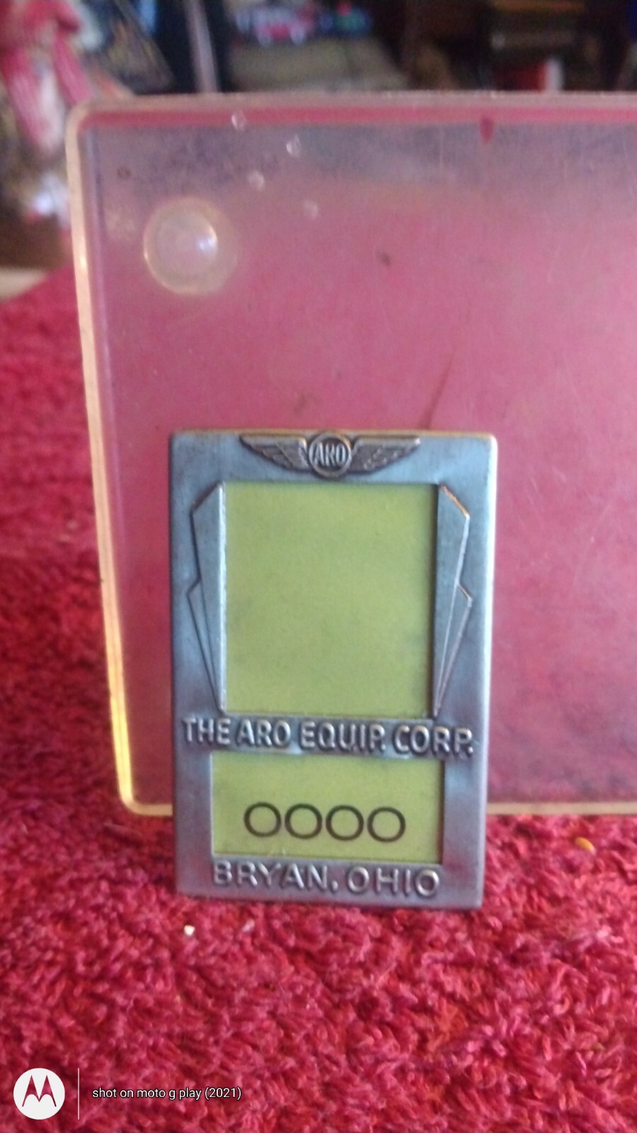 Vintage The ARO Equip. Corp, Pumps &Fluids Bryan, Ohio Employee Badge