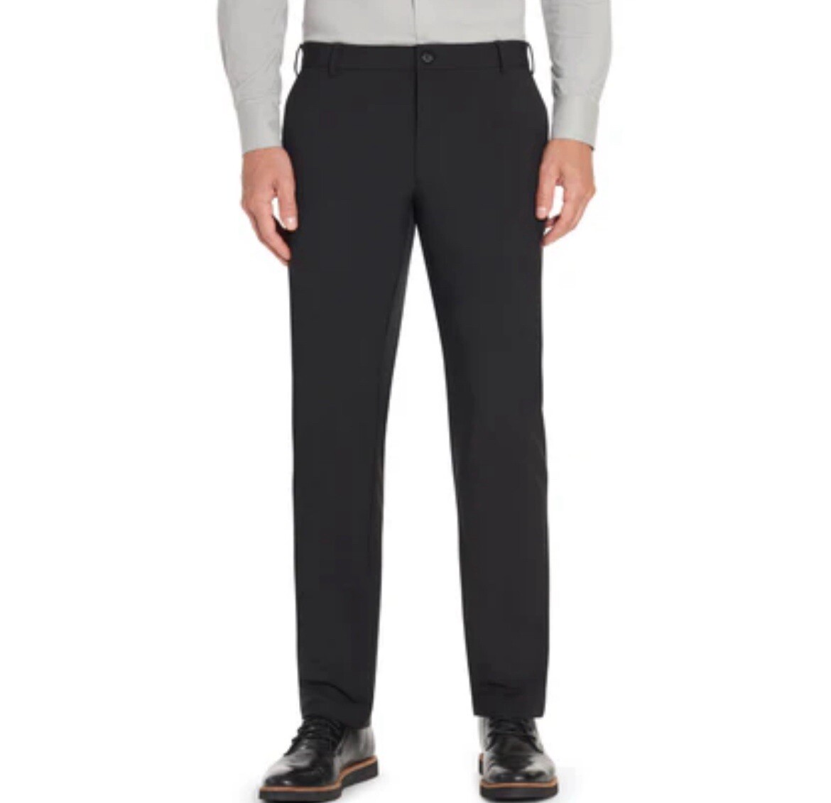 Van Heusen Mens Gray Stretch Dress Pants Size 34Wx29L Black -MP1