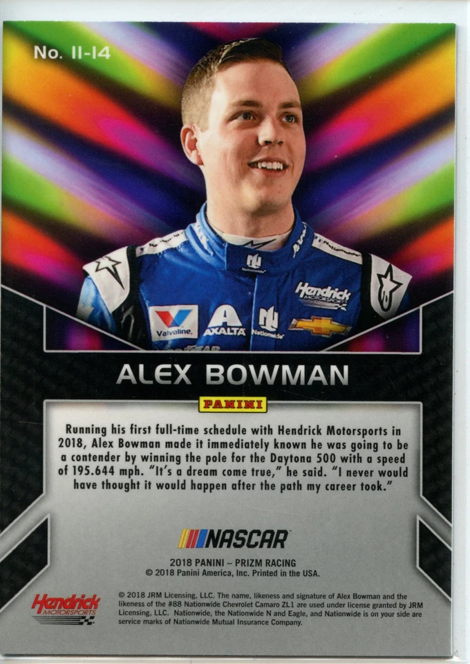 2018 Panini Prizm Racing NASCAR Instant Impact #II-14 Alex Bowman Quantity - Image 2 of 2