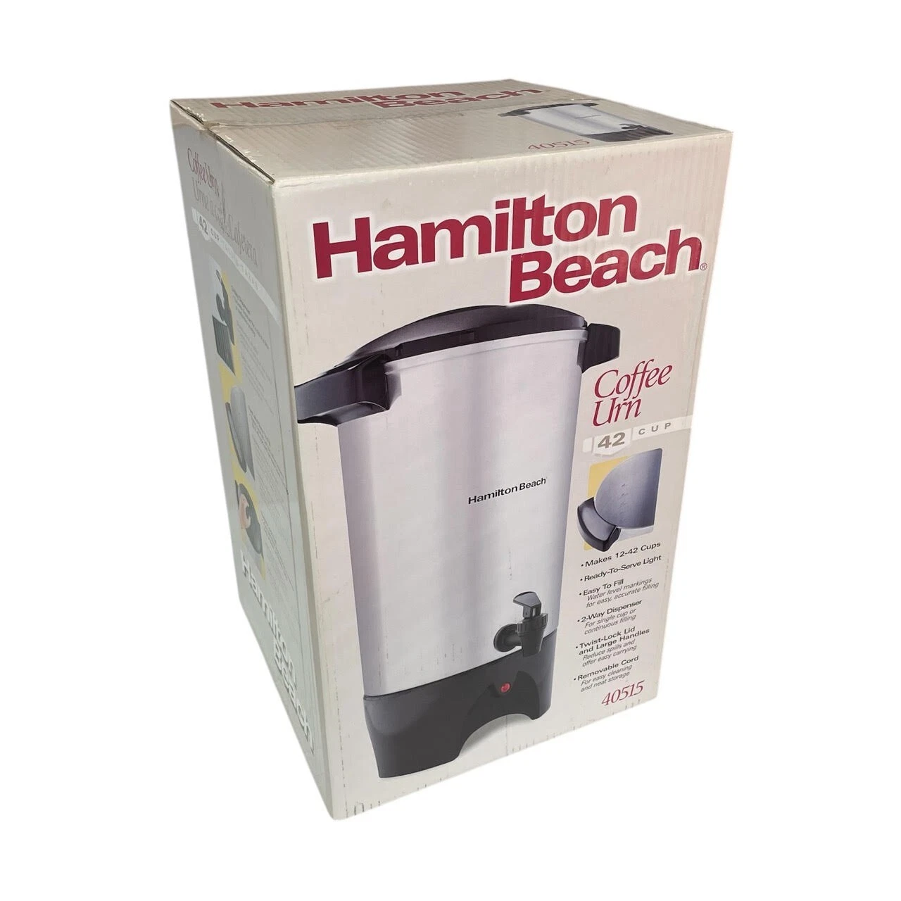 Hamilton Beach 42 Cup Coffee Urn With Locking Lid Two Way Dispenser New Open Box