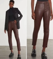 Commando five pocket faux leather pants Size M Medium Oxblood Red