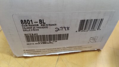 Kohler K-8801-BL Duostrainer Basket Strainer, Matte Black *READ*