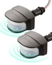 2 Pack 240° Motion Sensor, Replacement Motion Detector for Outdoor Lights, Ad...