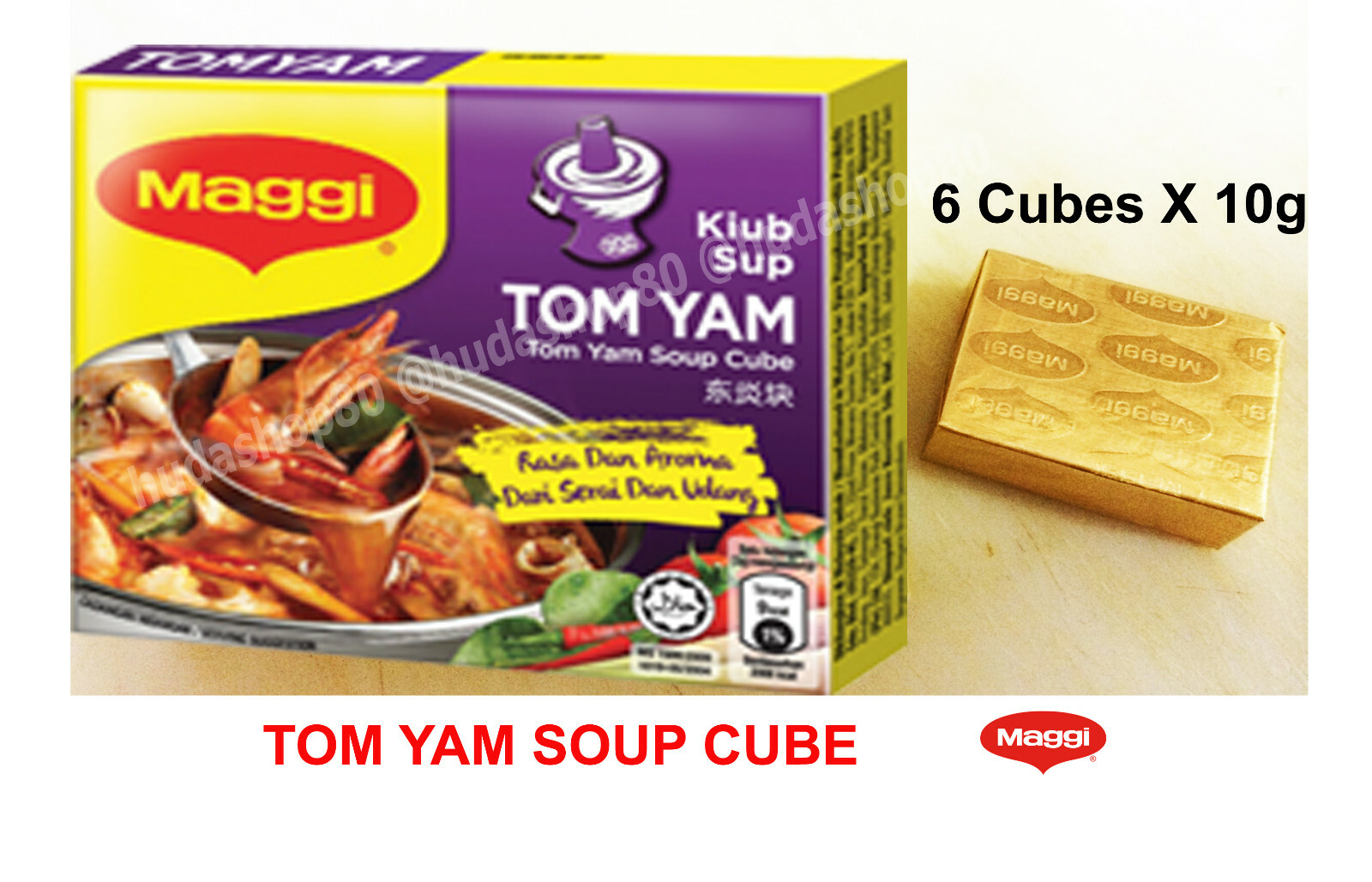 Caldo de pollo Tom Yam Soup 6 cubos x 10 gramos cada sopa actualización plato...