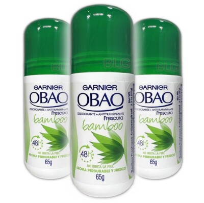 Garnier OBAO BAMBOO FRESHNESS 48Hours Deodorant Antiperspirant Roll-Ons 3-Pack