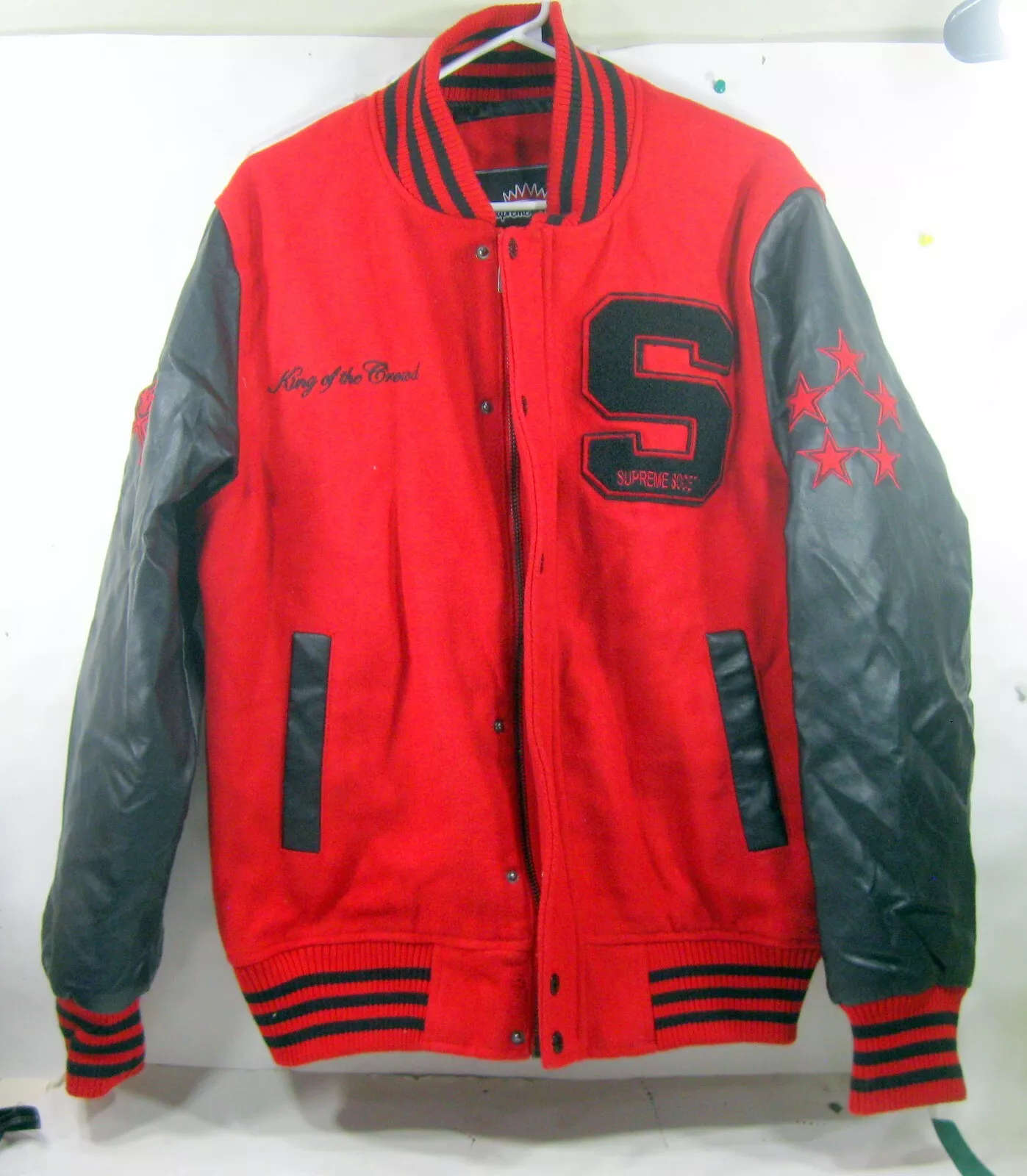 VESTE SS LETT homme SUPREME SOCIETY ROUGE/NOIR TAILLE M