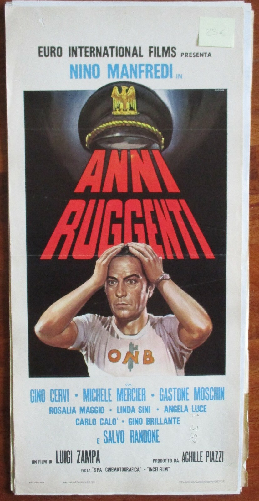 Locandina originale film Gli anni ruggenti (1962) - Regia di Luigi Zampa