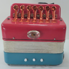 Vintage Kids Accordion 7 Key 3 Button Musical Instrument Works