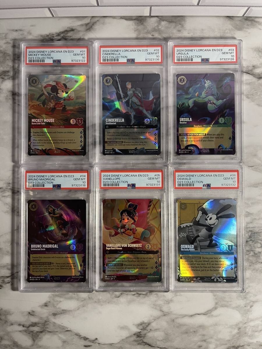 PSA 10 SET DISNEY LORCANA PROMO CARD COLLECTION SET D23 EXPO