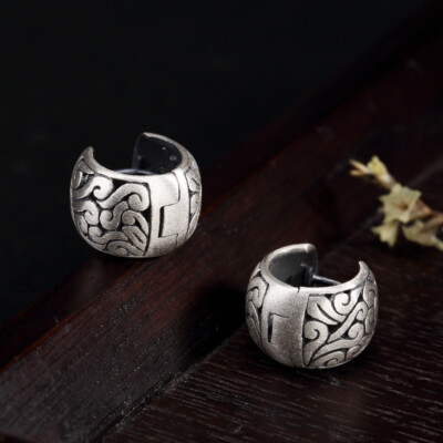 S990 Sterling Silber Ohrringe hohl glückverheißende Wolken Ohrstecker Glücksgeschenk