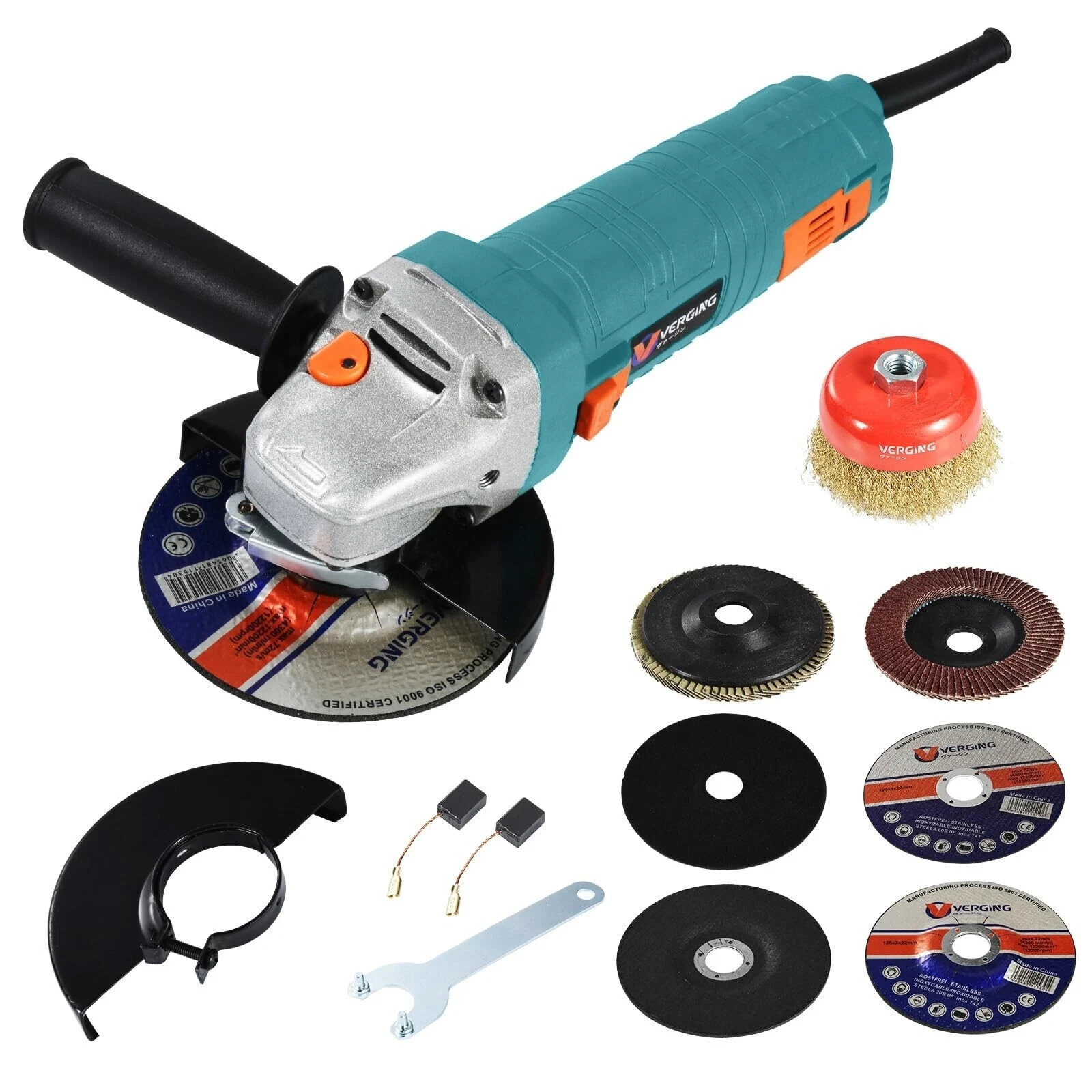 Angle Grinder, 7.5-Amp 4 1/2 Angle Grinder Tool with Grinding, Polishing and ...